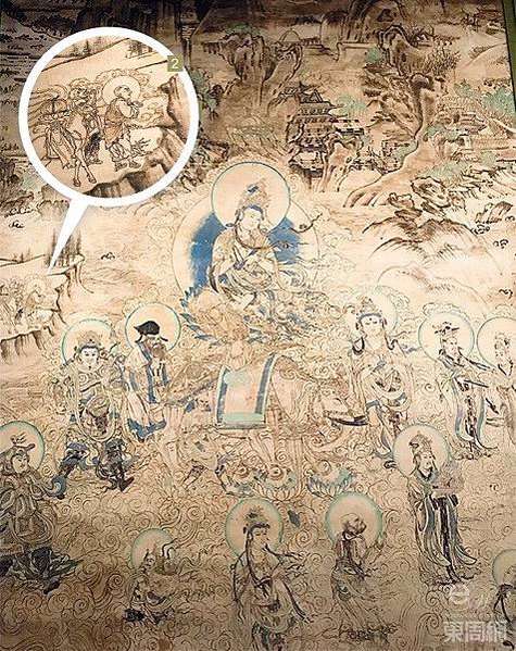 最早《玄奘取經圖》最早的玄奘取經壁畫-畫中一角原來繪有「唐僧