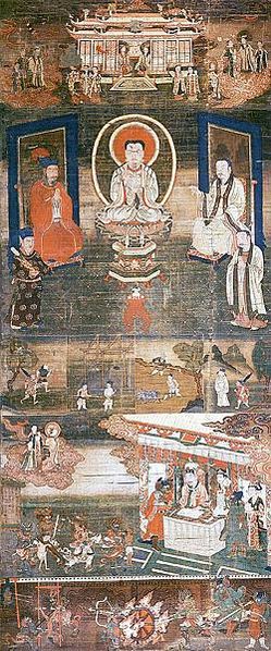 Sermon_on_Mani&apos;s_Teaching_of_Salvation._Cathayan_Manichaean_silk_painting,_13th-century