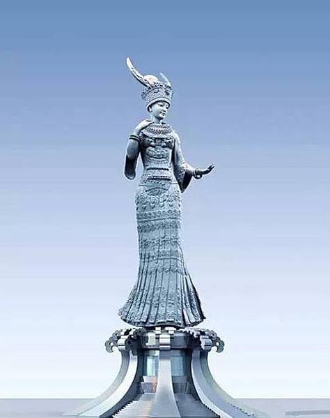 苗族女神像《仰阿莎》意為「清水姑娘」，是一首苗族長篇愛情敘事