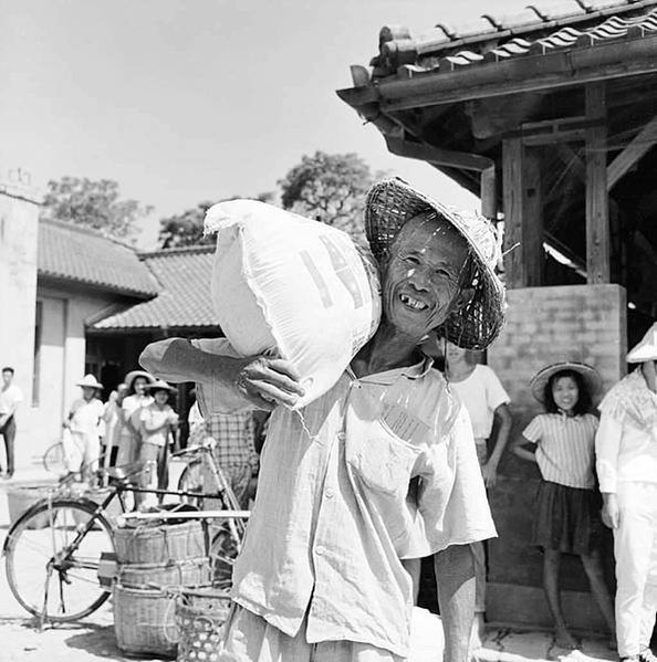 麵粉袋首次出現，是二戰後的1951-1965美援年代-美援時