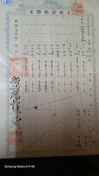 土地台帳謄本/土地謄本/土地申告書/經界既正/ 「官有地拂下