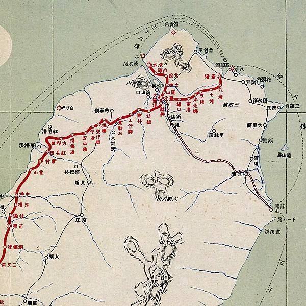 台湾鉄道線路図（八十萬分之一縮尺）／明治