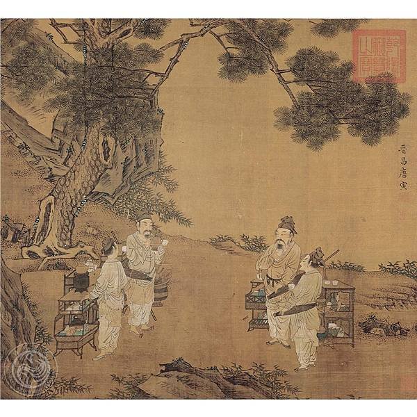 茶文化/宋劉松年攆茶圖/《鬥茶圖》元代趙孟元代鬥茶。鬥茶興起