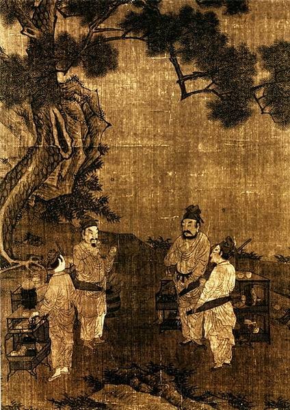 茶文化/宋劉松年攆茶圖/《鬥茶圖》元代趙孟元代鬥茶。鬥茶興起