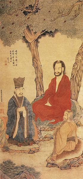 儒、佛、道的共源，是更高的大道、大法- [清]丁雲鵬繪《三教