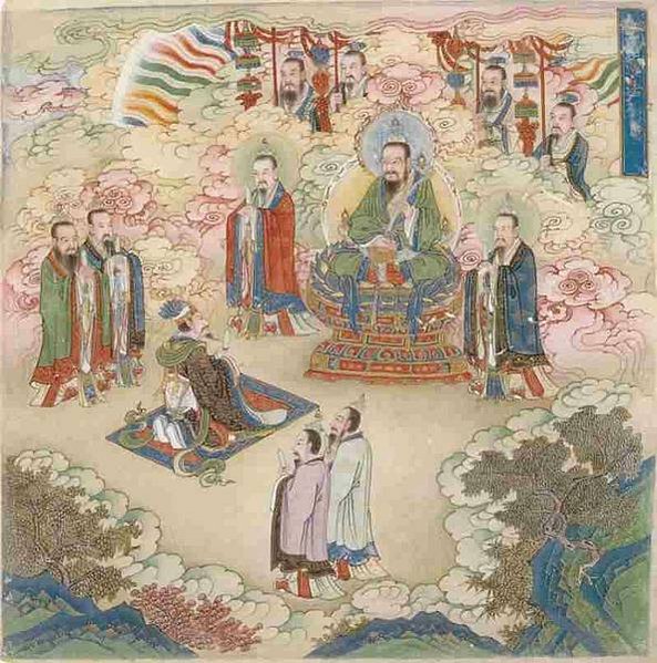 儒、佛、道的共源，是更高的大道、大法- [清]丁雲鵬繪《三教