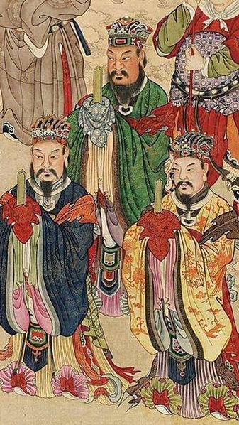 宋馬麟三官出巡圖-國寶/方心曲領/青簿黑簿/「三官指的是道教