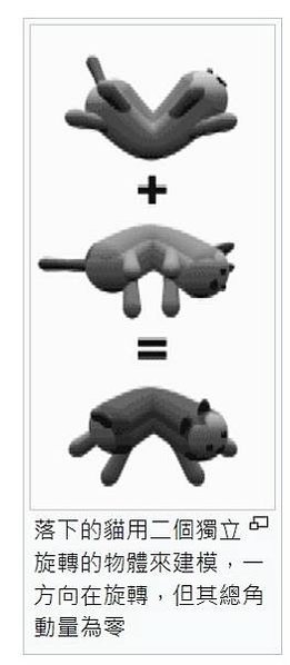 貓旋/落貓問題/貓在空中轉體，僅需1/8秒鐘/貓翻正反射背後