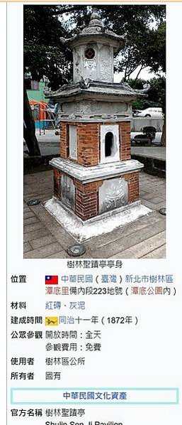 樹林聖蹟亭惜字亭1872年建-被列歷史建築三級古蹟(1875