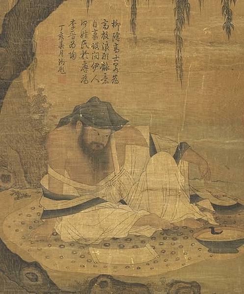 宋代男士吊帶裙-陶淵明/南宋《柳蔭高士圖》描繪的是柳蔭之下，