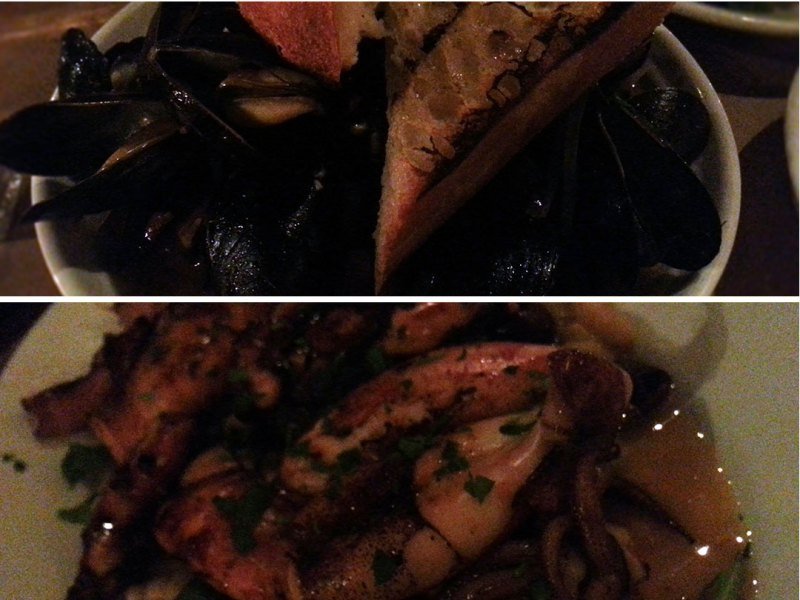 Grilled Calamari, Steamed Mussels