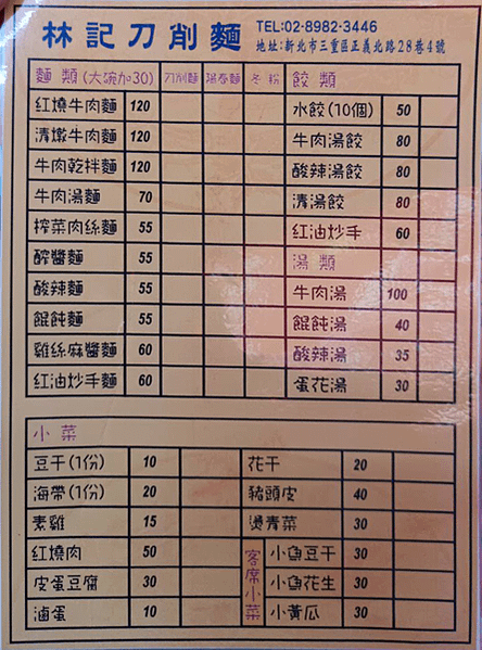 新北市三重區正義北路28巷4號_林記刀削麵_0289823446