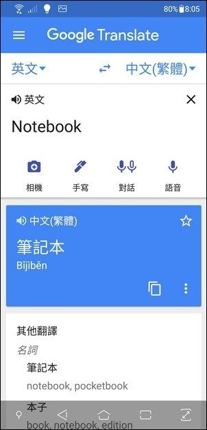 Microsoft Translate App和 Goolgle翻譯App支援鏡頭翻譯功能