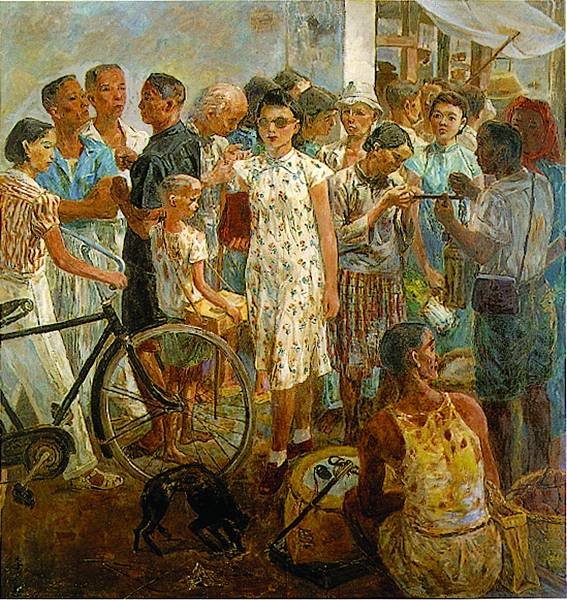 《市場口》，李石樵，1946年。