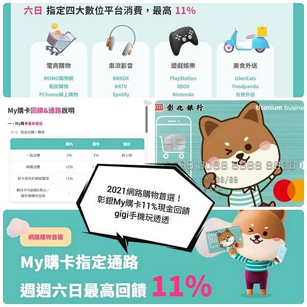 2021年信用卡優惠｜網路購物首選！最高現金回饋11%｜彰銀My購卡 最新神卡隆重登場｜gigi手機玩透透-1.jpg