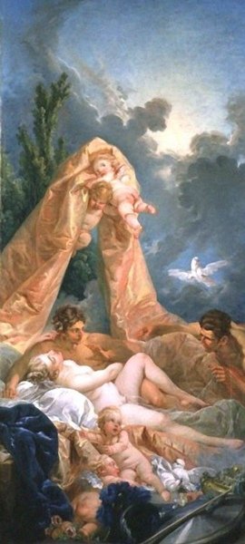 遭到伏爾甘驚嚇的維納斯和馬爾斯 Mars and Venus surprised by Vulcan_布雪 Francois Boucher.jpg