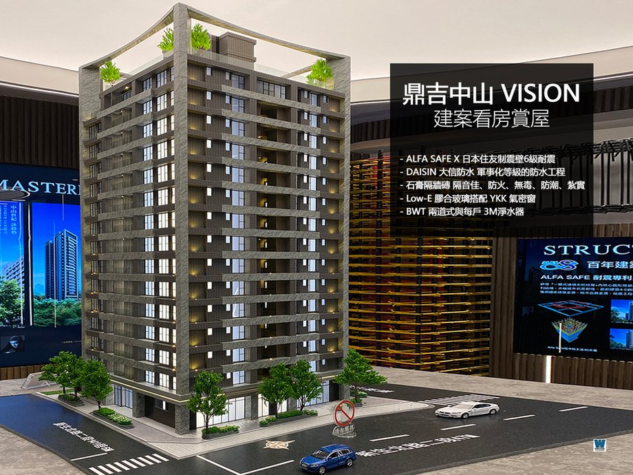 鼎吉中山 VISION 建案看房評價心得,中山北路,民權東路,日本住友,ALFA SAFE,偉恩史達克,預售屋,推薦