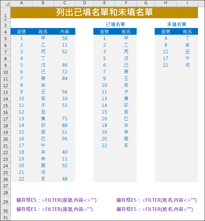 Excel-下拉式選單顯示未選項目