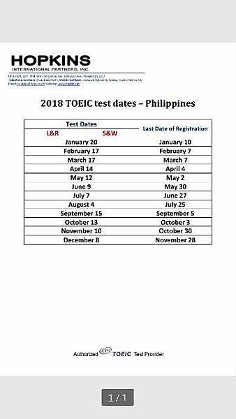 2018 Toeic examination date.jpg