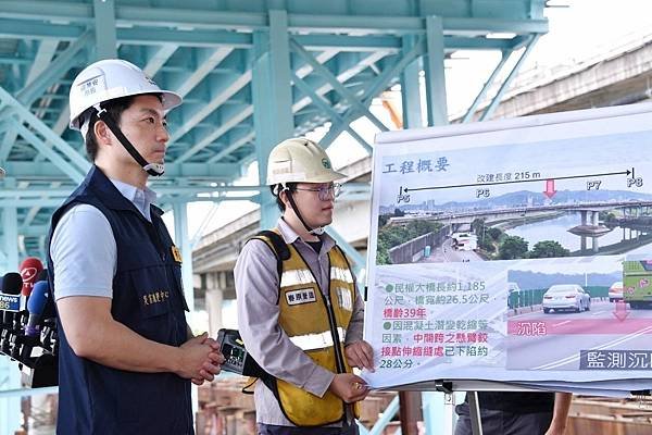 視察民權大橋整建工程撤離工作 蔣萬安：各單位嚴正以待，料敵從