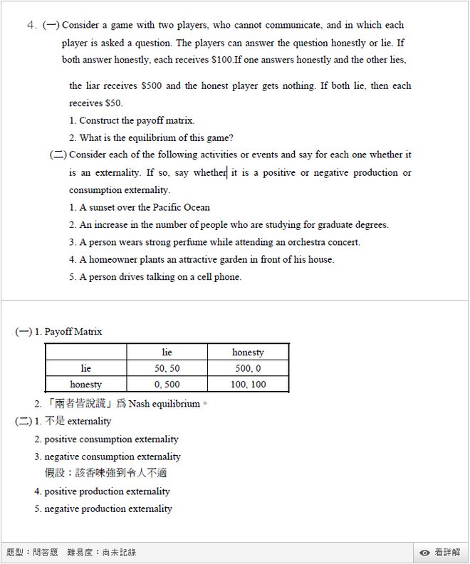 中興大學 經濟學 解答