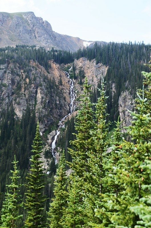 Overlooking a waterfall that Diamond Lake’s outlet