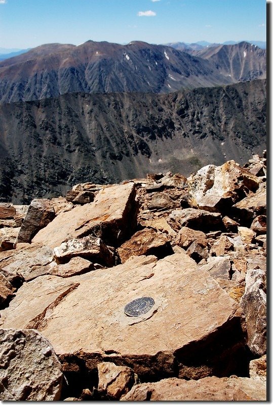 Benchmark on the summit of Quandary Peak (4)