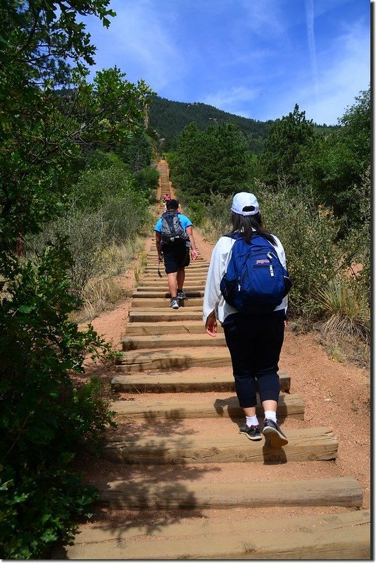 Ruth &amp; Jacob heading up the Manitou Springs Incline