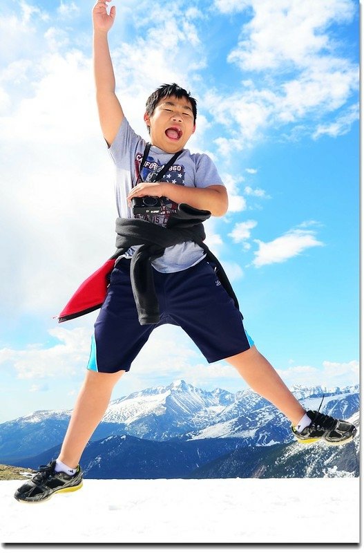 Jacob Jumping Over Longs Peak 2