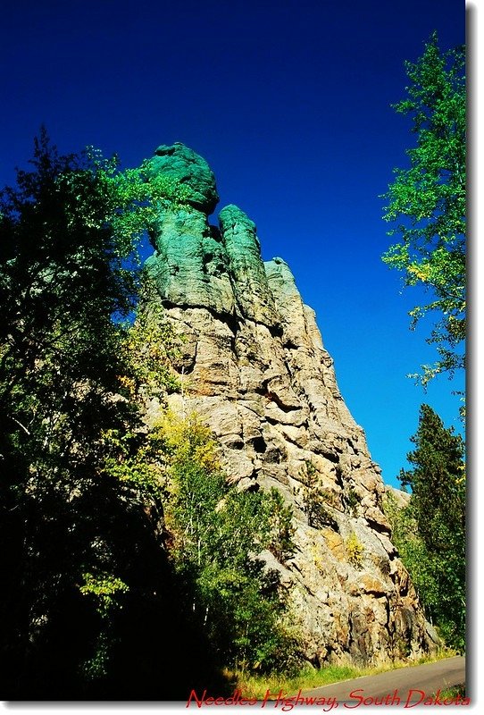 The needle-like granite formations along the highway 10