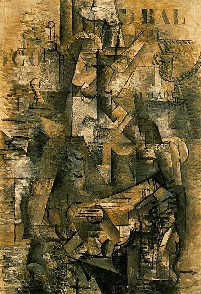 《葡萄牙人》，布拉克，1911年。