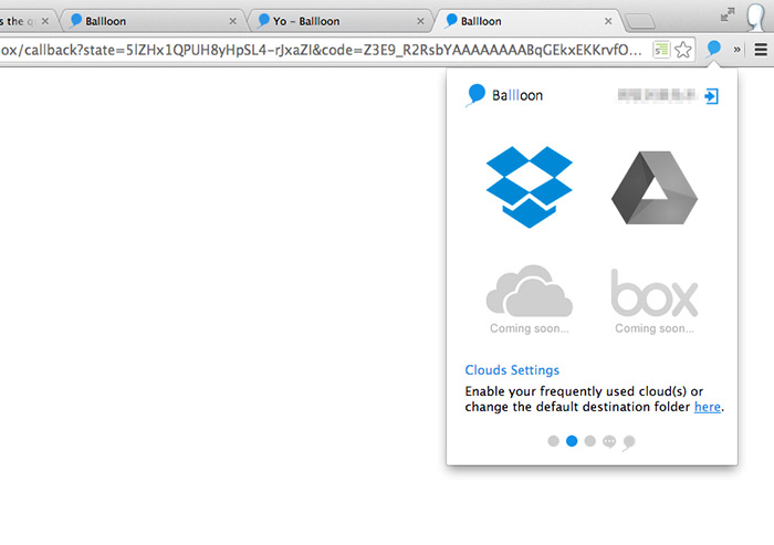 梅問題－Chrome外掛《Balllon》將網頁中的圖片快速上傳到網路硬碟裡(Dropbox、GoogleDrive、Box.net)