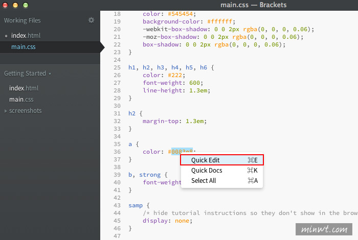 梅問題－Adobe推出免費好用的網頁編輯器《Brackets》 