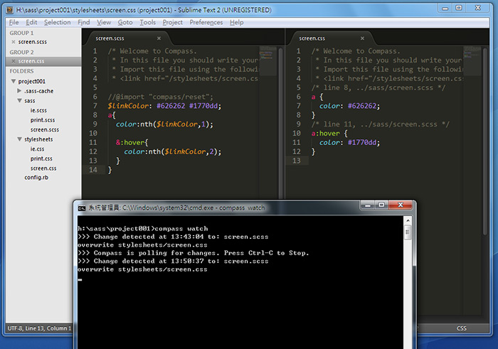 梅問題-Sublime Text2安裝SASS開發環境有效縮短CSS撰寫時間