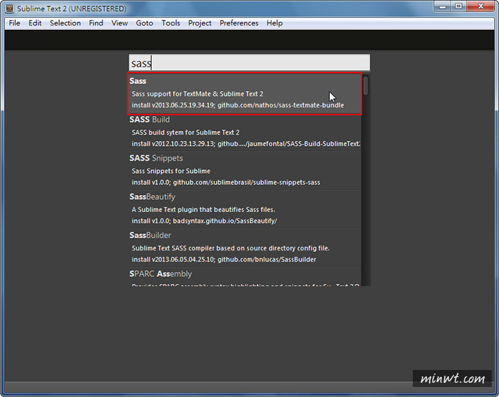 梅問題-Sublime Text2安裝SASS開發環境有效縮短CSS撰寫時間