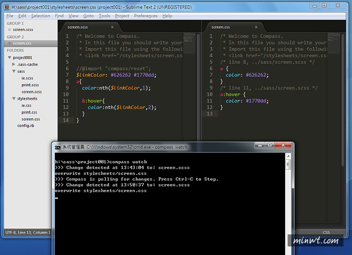 梅問題-Sublime Text2安裝SASS開發環境有效縮短CSS撰寫時間
