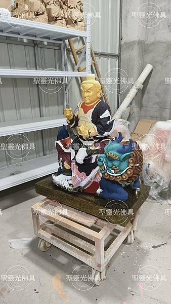 聖靈光佛具- 訂製神像 九天應元雷聲普化天尊 二尺九 樟木 