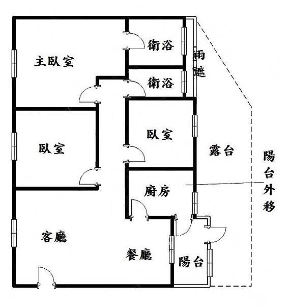 爵士悅朝南露台三房格局圖.JPG