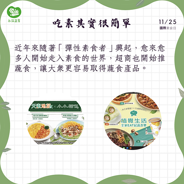 11月25日國際素食日提倡「關懷動物、植物飲食取代動物飲食」