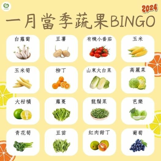 2024年的蔬食BINGO第一彈來啦