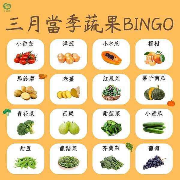 永萍當季時令專欄 三月的蔬食BINGO最後一彈來啦～