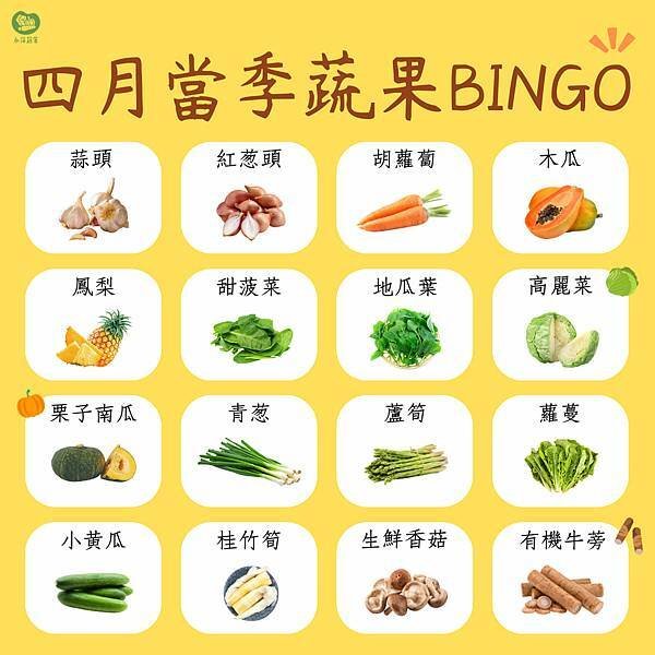 四月的蔬食BINGO最後一彈來啦