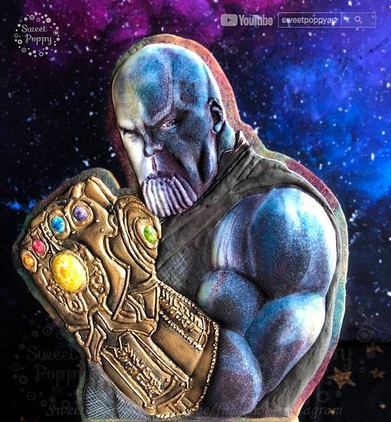 學習如何在餅乾上面畫 復仇者聯盟：無限之戰 薩諾斯-Thanos  | SweetPoppyArt 甜胖皮藝術糖霜餅乾 | #24 8