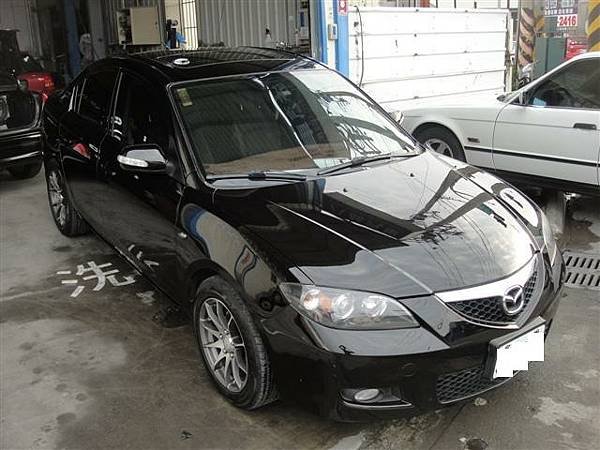 台中市 八益汽車烤漆廠 2007年 馬自達 Mazda 3 原廠珍珠黑 完工照1(小型).JPG