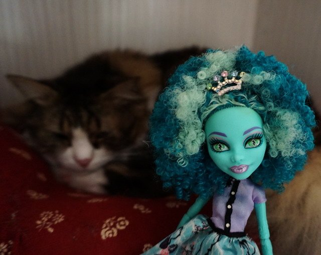 Monster High 花園中散步的爆炸頭女孩 -- 蜂蜜
