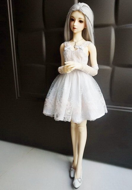 繡花蕾絲淑女洋裝