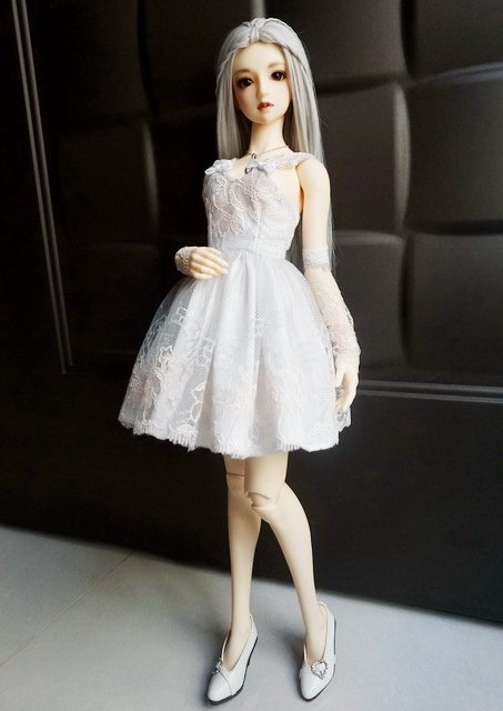 繡花蕾絲淑女洋裝
