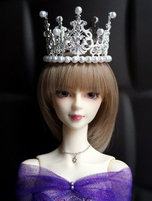 藍紫色蕾絲淑女洋裝