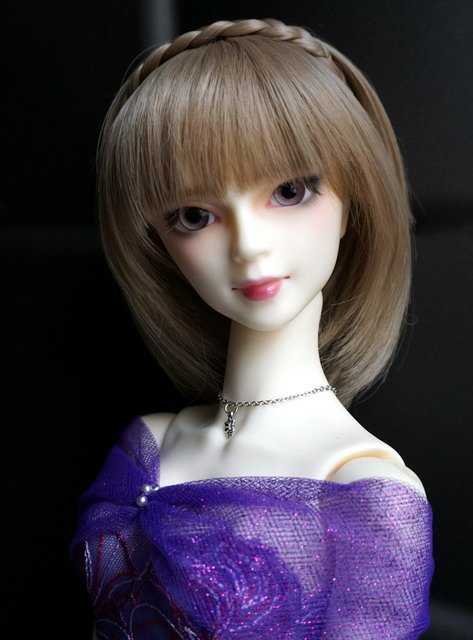 藍紫色蕾絲淑女洋裝