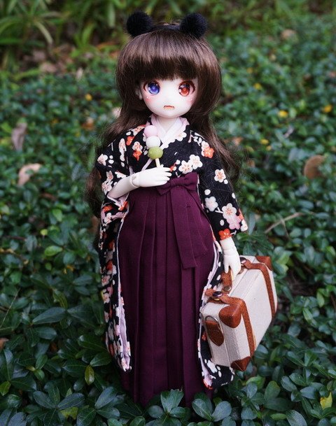 大正風和服袴佳人